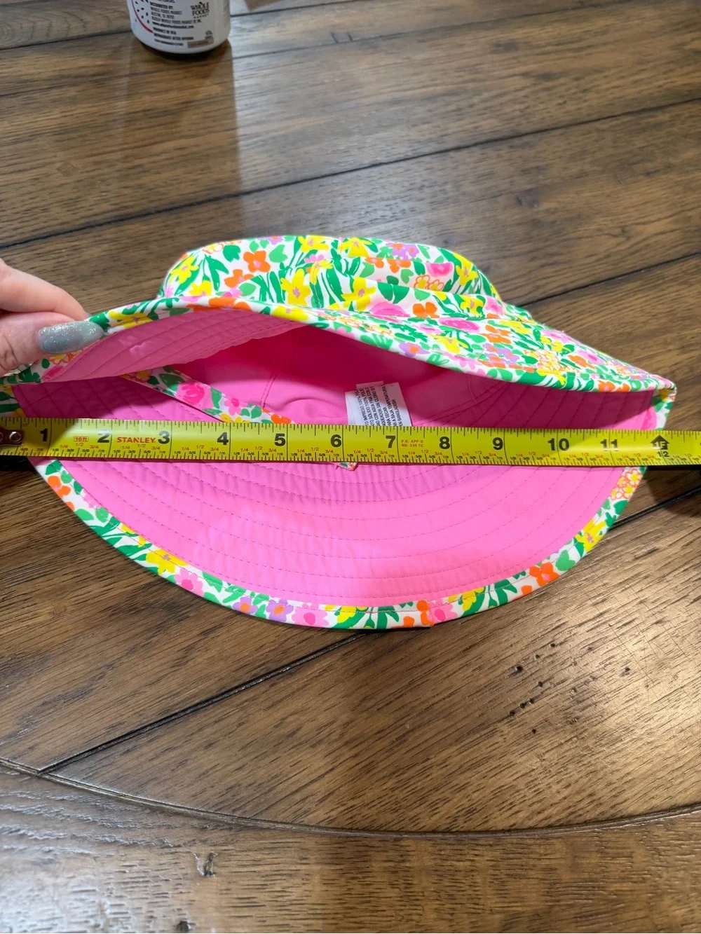 Girls Floral Bucket Hat - Pink, Yellow & Green